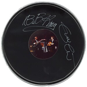 Eric Clapton BB King Autogramm / Signiertes 10&quot;Replik Trommelfell