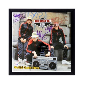 Autographed Beastie Boys &quot;Solid Gold Hits&quot; Album Cover Replica,FRAME INCLUDED