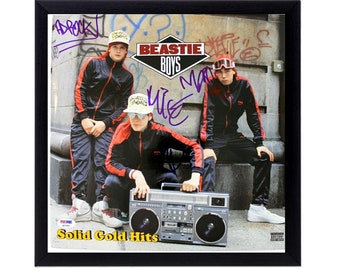 Autographed Beastie Boys "Solid Gold Hits" Album Cover Replica,FRAME INCLUDED