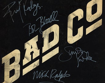 Bad Company Autographed Album Cover Replica,