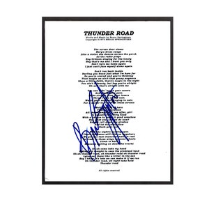 FRAMED Autographed Bruce Springsteen &quot;Thunder Road&quot; Sheet Music Replica, 11&quot; x 14&quot;