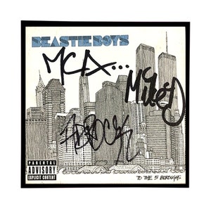 Autographed Beastie Boys &quot;To the 5 Boroughs&quot; Album Cover Replica.  FRAME INCLUDED