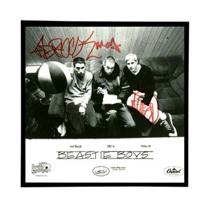Autographed Beastie Boys &quot;Promo Photo&quot; Replica. FRAME INCLUDED