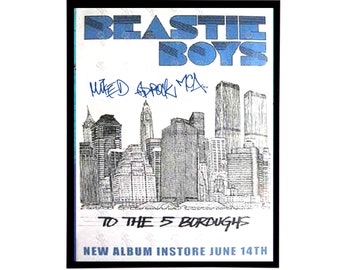 Replica del poster autografato dei Beastie Boys "To the 5 Boroughs", cornice inclusa