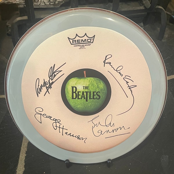 Beatles Autographed tribute 10 Inch Drumhead