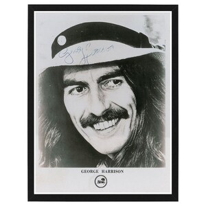 Order by 12/18, Guaranteed by 12/23 FRAME INCLUDE George Harrison / The Beatles /  Autographed Photo Reprint / Available in various sizes