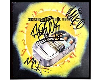 Beastie Boys Autographed "Hello Nasty" Album Cover Replica.  FRAME INCLUDED