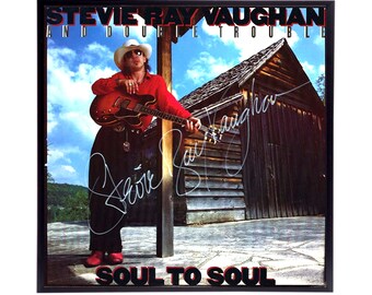 Stevie Ray Vaughn Autographed Album Cover Replica,