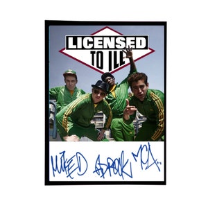 Beastie Boys Autographed License to Ill poster replica 11 x 14 inches/MCA/Adrock/MikeD