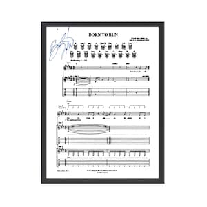 Autographed Bruce Springsteen &quot;Born to Run&quot; Sheet Music Replica, 11&quot; x 14&quot;,