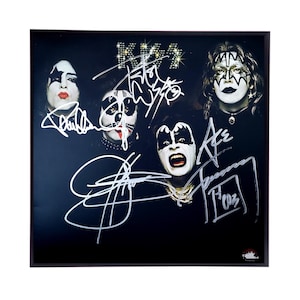Autographed KISS Album Cover Replica, Paul Stanley, Gene Simmons, Kiss