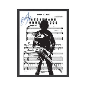 Autographed Bruce Springsteen "Born to Run" Sheet Music Replica, 11" x 14",