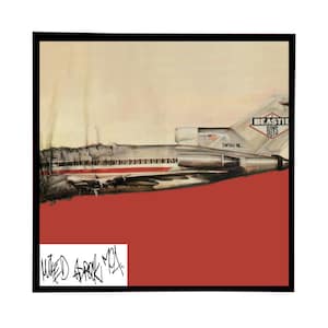 Autographed Beastie Boys &quot;License to Ill Crashed&quot; Album Cover Replica. FRAME INCLUDED