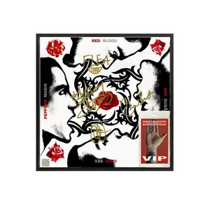 FRAME IS INCLUDED  Red Hot Chile Peppers &quot;Blood Sugar Sex Magik&quot; Autographed Album Cover Replica , 12&quot; x 12&quot;