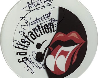 Rolling Stones Autographed / Signed 10" Drumhead Replica