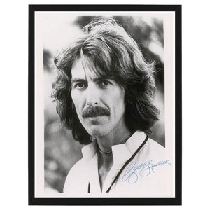 Order by 12/18, Guaranteed by 12/23 FRAME INCLUDE George Harrison / The Beatles /  Autographed Photo Reprint / Available in various sizes