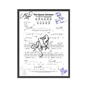 Réplica de la partitura autografiada de Dave Matthews Band &quot;The Space Between&quot;, 11&quot; x 14&quot; (pulgadas)