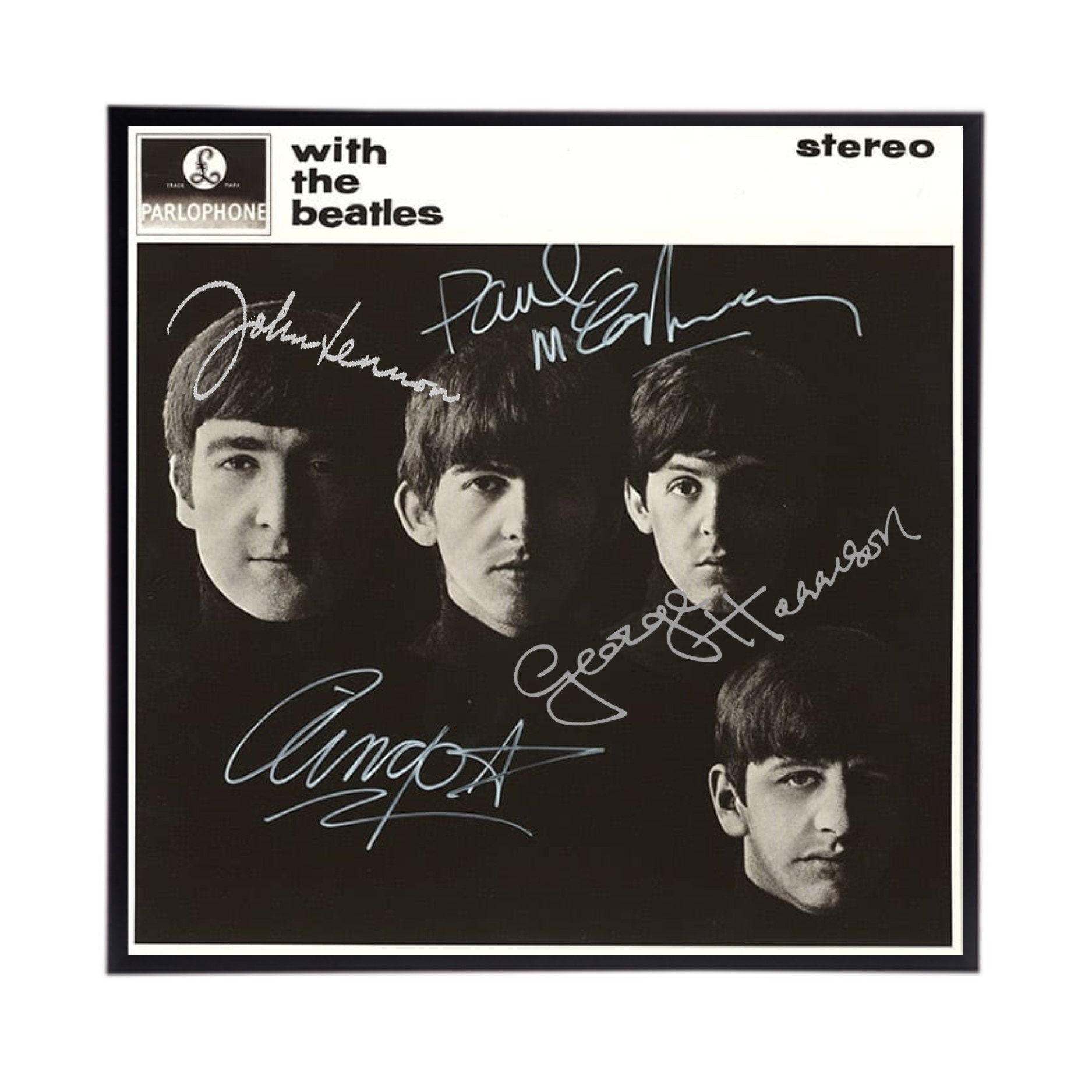 Framed Beatles Autograph Replica Print