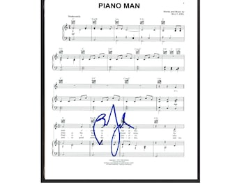 Billy Joel Piano Man Sheet Music Replica, 11" x 14" (Inches),