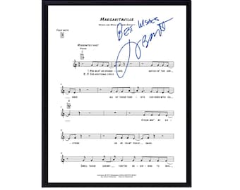 Jimmy Buffett  Autographed Margaritaville Sheet Music Replica, 11 x 14 Inches FRAME INCLUDED