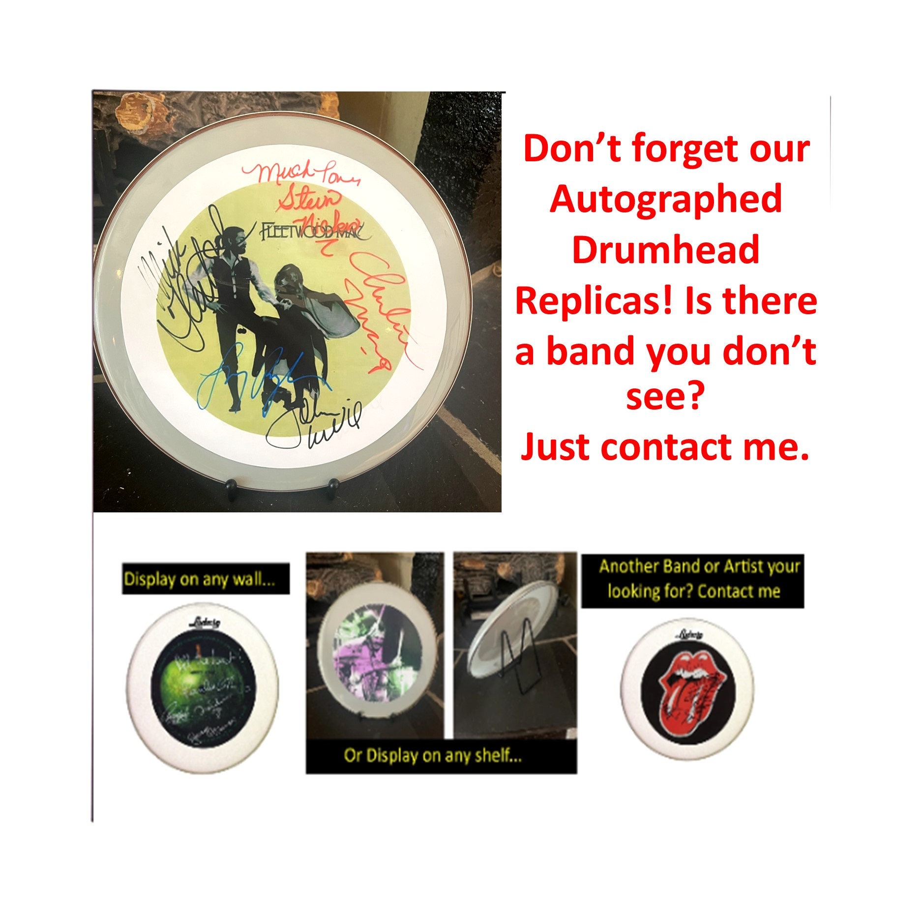 Autographed Dave Matthews Band Rhinos Choice Album Cover Replica,FRAME INCLUDED does not apply to drumheads