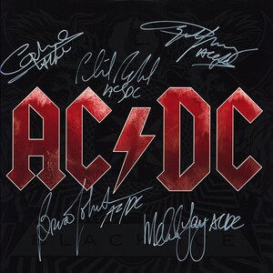 SHADOWBOX INCLUDED Acdc Autographed Album Cover Replica, 8.75 X 8.75 ...