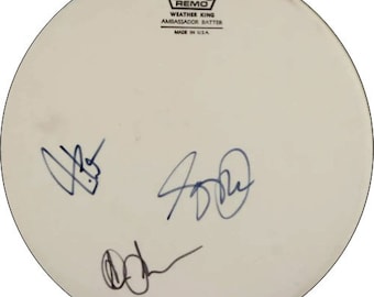 Replica della pelle di batteria da 10" RUSH Neil Peart autografata/firmata