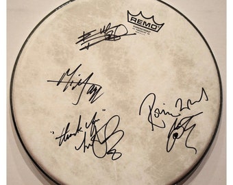 Replica della pelle di batteria da 10" dei Rolling Stones Charlie Watts autografata/firmata