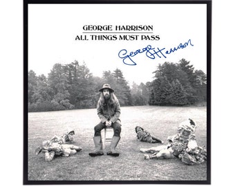 Fathers Day Autographed George Harrison Album Cover Replica,FRAME INCLUDED (does not apply to drumheads)