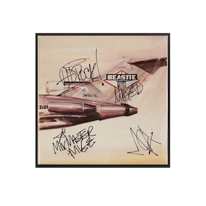 Autographed Beastie Boys + Mixmaster &quot;License to Ill&quot; Album Cover Replica,