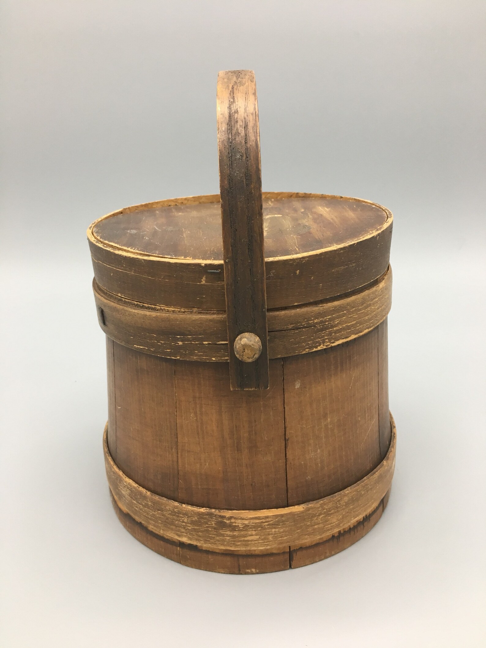 Antique Wooden Firkin Sugar Bucket with Lid and Embossed Etsy