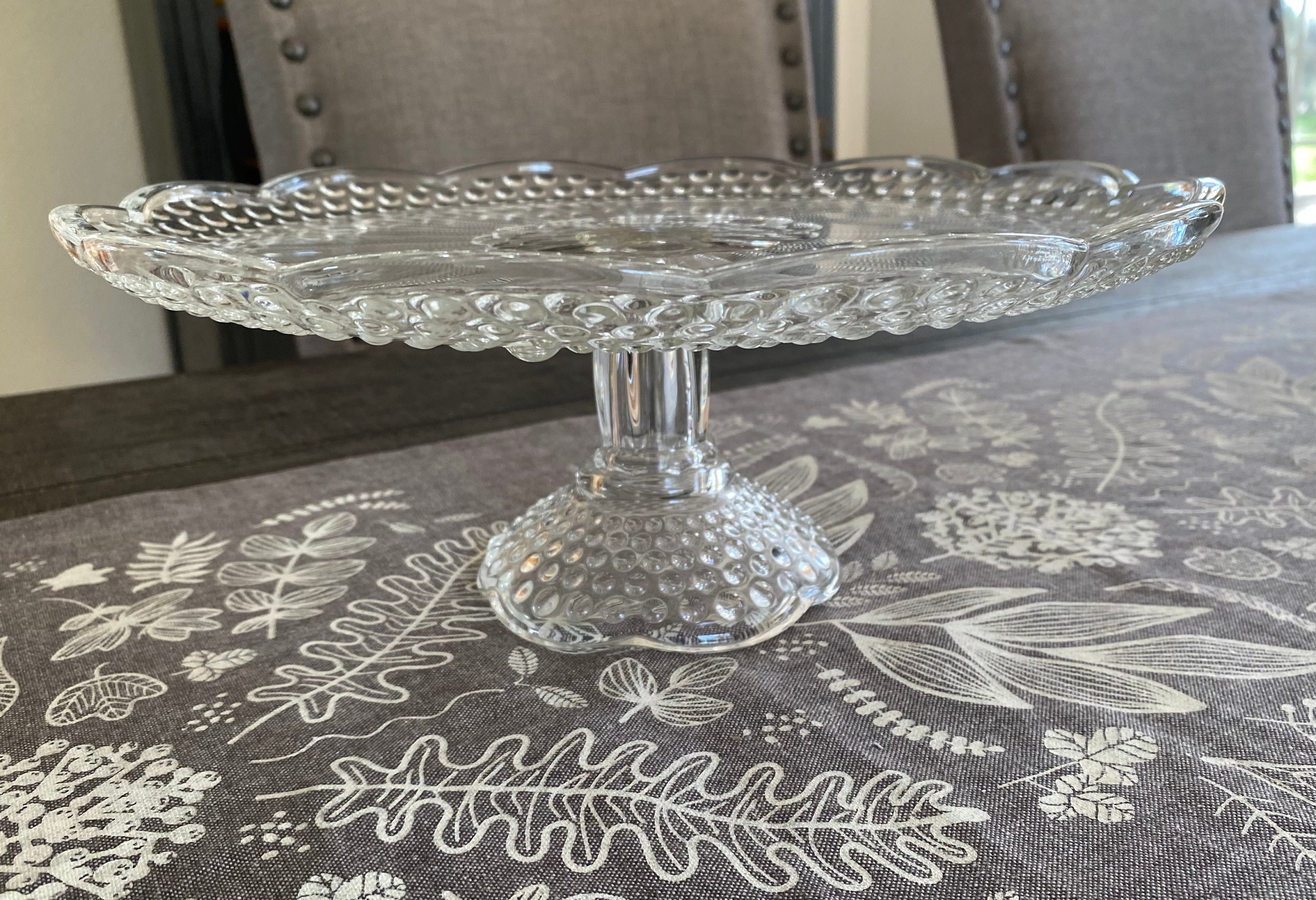 Gorham Clear Crystal Pedestal Cake Stand with Hobnail and Etsy