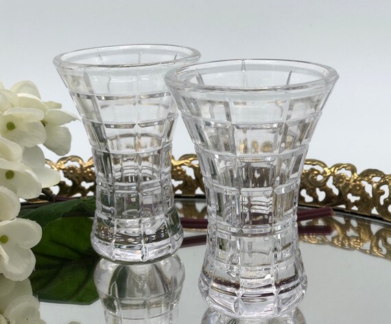 Mikasa Bud Vase Set Clear Lead Crystal Glass Flower Vases In Etsy