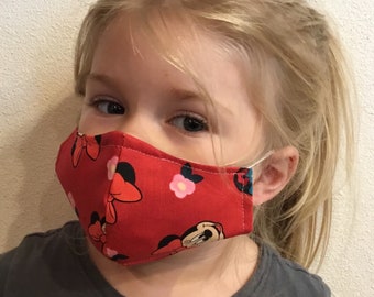 Minnie Mouse Baby, Toddler, Kid, Adult Face Mask 3 Layer Facemask