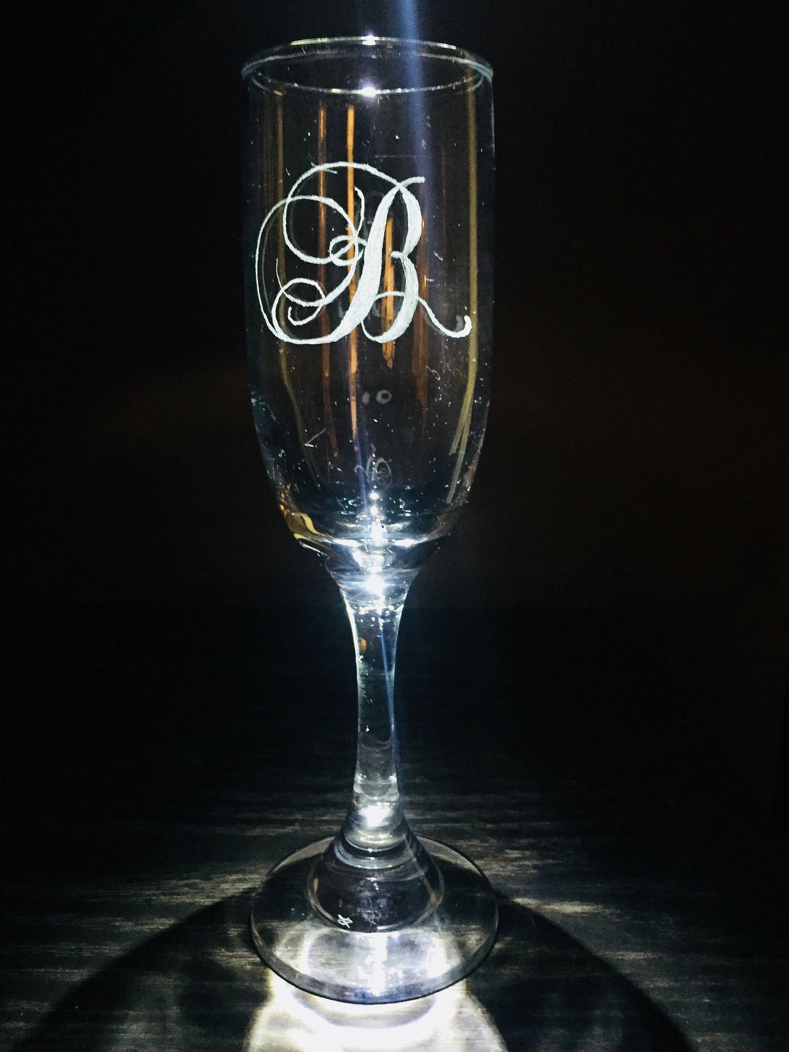 Fancy Letter Champagne Flutes set of 4 Etsy