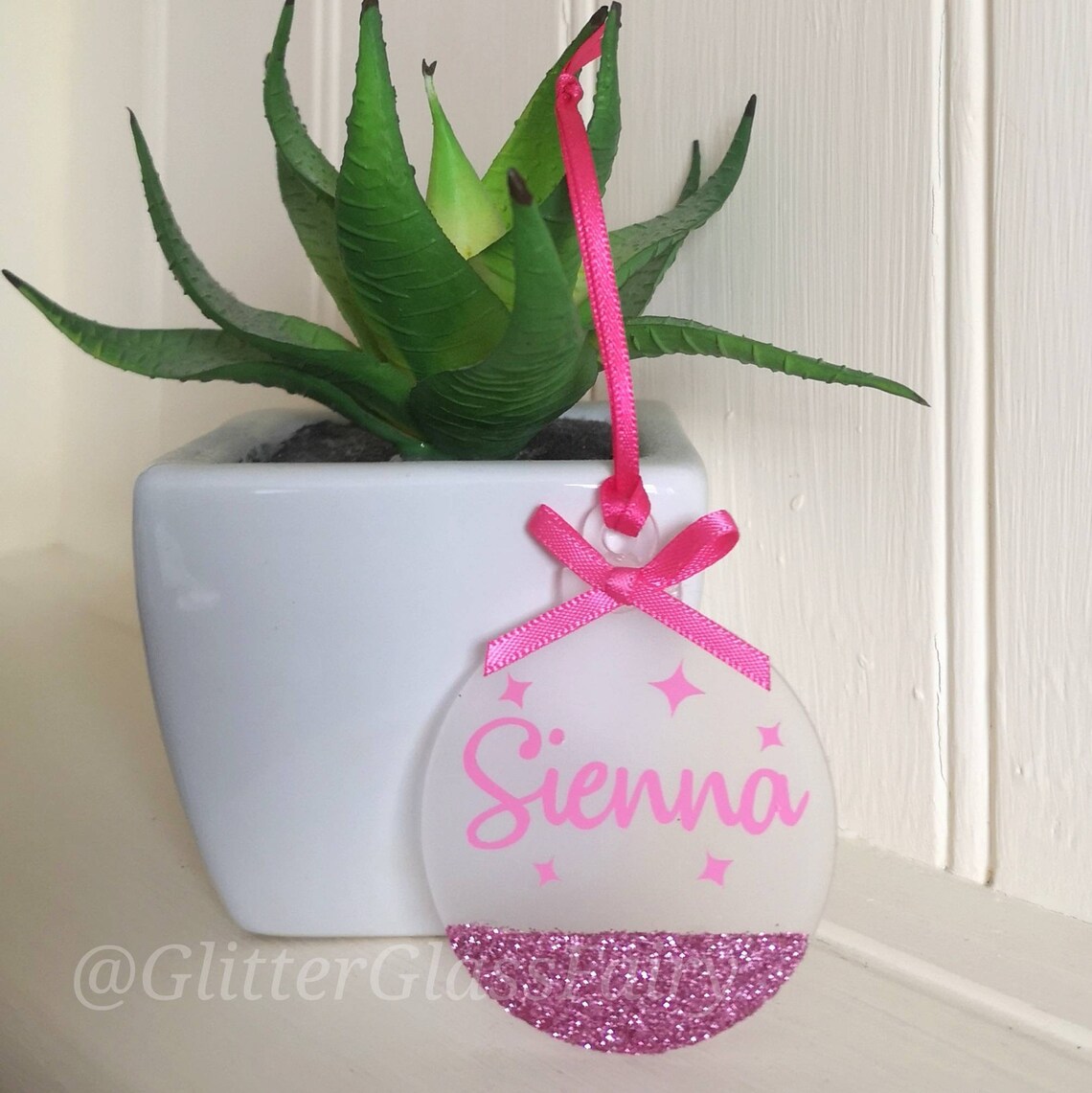 Personalised Glittered Christmas Bauble / Hanging Decoration / | Etsy UK