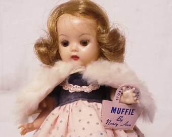 GINGER MUFFIE MA BROWN DOLL WIG SIZE 5/6” FITS VINTAGE GINNY 