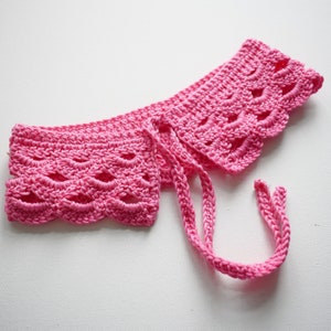 Crochet Peter Pan Removable Collar with Ties, Vintage Style Accessories