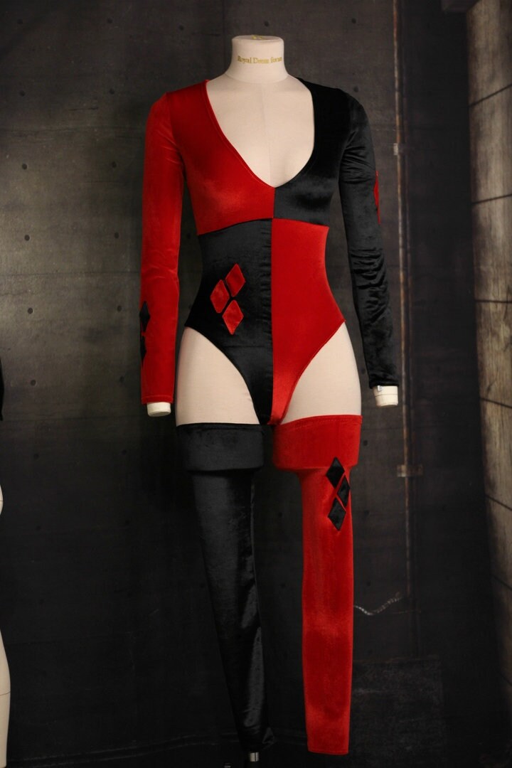Harley Quinn klassieke dc comics body suit jurk cosplay Etsy