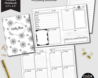 Pocket Size TN Weekly printable, week on two pages, weekly planner, weekly calendar, weekly agenda printable, CMP-222.11