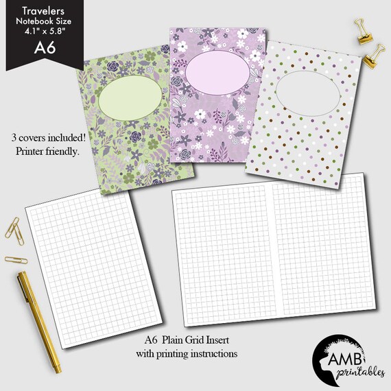 A6 Size Grid Notebook Printable Blank Grid Printable Graph Etsy