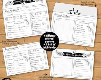 Garden Seed packet Printable, Seed envelope, seed saving envelope,Spring garden kit,printable seed pack,- CMP-200