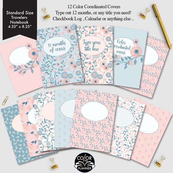Standard Size Travelers Notebook Monthly Floral Covers | Etsy