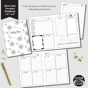 Micro-Size Weekly printable, week on two pages, weekly planner, weekly calendar, weekly agenda printable, CMP-222.6