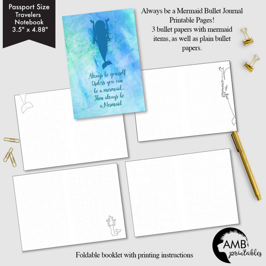 Passport Size Bullet Journal Printable, Bullet Printable Pages, Dot ...