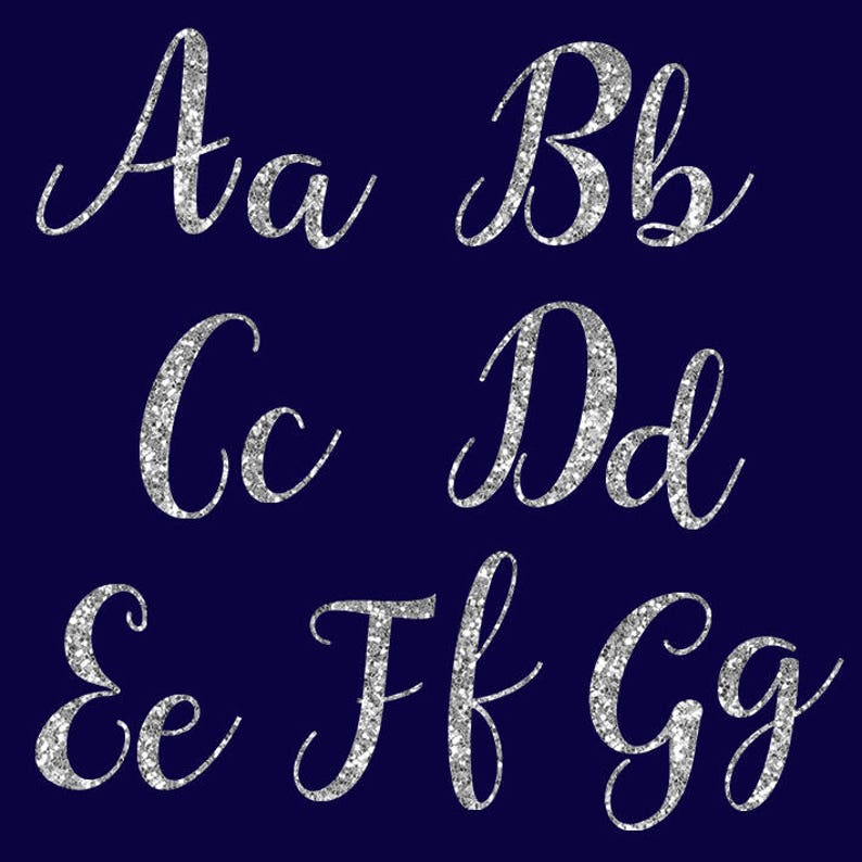 silver glitter alphabet font silver alphabet letters alphabet etsy