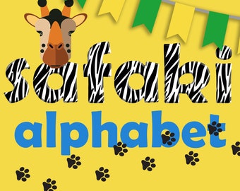 safari alphabet etsy