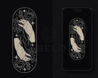 The Fool Tarot Phone Wallpaper: Gothic Art Nouveau (Digital Download)