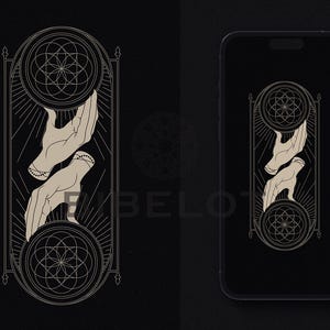 Ace of Pentacles Tarot Phone Wallpaper: Gothic Prosperity (Digital Download)