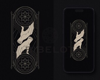 Ace of Pentacles Tarot Phone Wallpaper: Gothic Prosperity (Digital Download)